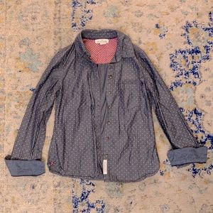 H&M L.o.g.g Blue Polka Dot Button Down